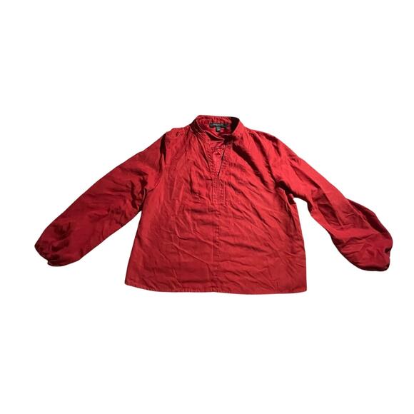 Marc New York V-Neck Top | Deep Red Suede-Like | Embroidered | Women’s L | EUC - Picture 1 of 7
